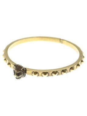 Gucci Cat Head Bangle Bracelet Gold 16c